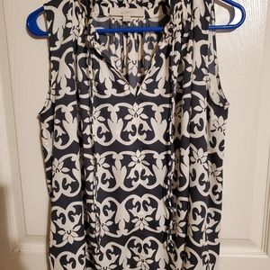 Navy and white blouse